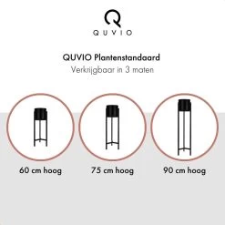 QUVIO Plantenstandaard Binnen - Inclusief Pot - Staande Plantenbak - Metaal - Bloempot - 22 X 22 X 60 Cm - Zwart -Gardena Winkel 1200x1200 1965