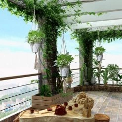 9 Stuks Jute Macrame Plantenhangers - Boho Handgeweven Katoen Hangpot Voor Binnen/Buiten - Hangende Bloempot Met Kralen - Macramé Touw/Koord Hangplant Houder - Bohemian Wandhanger Decoratie - Plant Hanger - Verticale Tuin Bloempothouder Planthanger -Gardena Winkel 1200x1200 1975