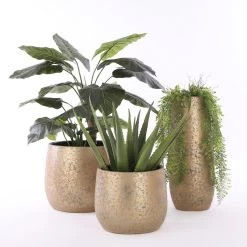 Mica Decorations Clemente Bloempot - H31 X Ø38 Cm - Terracotta - Goud -Gardena Winkel 1200x1200 1981