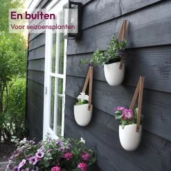 Gadgy Plantenhanger Keramiek - Set Van 3 - Hangpot Van Wit Steen - Hangende Bloempot Plantenpot - Met 3 Verschillende Koorden - 12x11x9.5CM -Gardena Winkel 1200x1200 1983