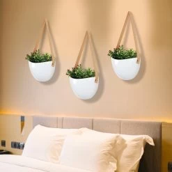 Plantenhanger Keramiek – Set Van 3 – Wit Steen- Hangpot – Hangende Bloempot Plantenpot - 3 Verschillende Koorden - 18 X 11 X 7 Cm -Gardena Winkel 1200x1200 2010