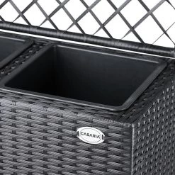 Casaria Polyrattan Plantenbak - Met Klimoprek - 3 Bakken Zwart -Gardena Winkel 1200x1200 2041