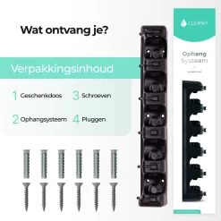 CLEANLY® Bezemhouder - Ophangsysteem Voor Tuingereedschap - Bezem Ophangsysteem - Gereedschapshouder Met Ophanghaken - ABS -Gardena Winkel 1200x1200 208