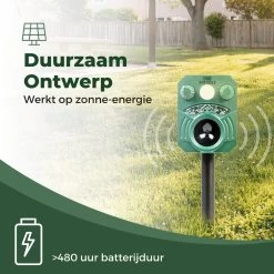 Dentools Ultrasone Kattenverjager 110 Graden - Ongedierte Verjager - Ongediertebestrijding - Zonneenergie - Groot Bereik - Oplaadbaar -Gardena Winkel 1200x1200 2083