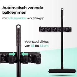 CLEANLY® Bezemhouder - Ophangsysteem Voor Tuingereedschap - Bezem Ophangsysteem - Gereedschapshouder Met Ophanghaken - ABS -Gardena Winkel 1200x1200 211