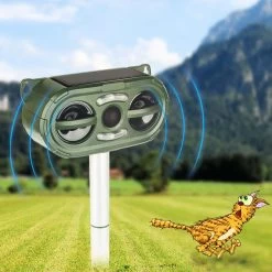 Steks® Kattenverjager 2023 Model - Kattenschrik - Katten Afweermiddel - Op Zonneenergie - Marterverjager - Op Batterijen - Met Adapter - Tuin - Ongedierte Verjager