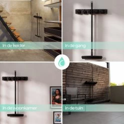 CLEANLY® Bezemhouder - Ophangsysteem Voor Tuingereedschap - Bezem Ophangsysteem - Gereedschapshouder Met Ophanghaken - ABS -Gardena Winkel 1200x1200 212