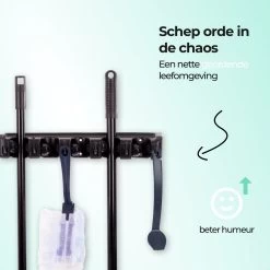 CLEANLY® Bezemhouder - Ophangsysteem Voor Tuingereedschap - Bezem Ophangsysteem - Gereedschapshouder Met Ophanghaken - ABS -Gardena Winkel 1200x1200 213
