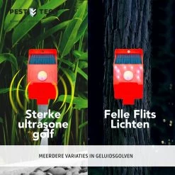 Pest-Tech™ PT-219 | Ultrasone Kattenverjager Op Zonneenergie | Kattenschrik | Marterverjager | Dierenverjager | Kattenafweermiddel | Ongedierte Verjager - Met USB Oplaadkabel -Gardena Winkel 1200x1200 2138