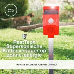Pest-Tech™ PT-219 | Ultrasone Kattenverjager Op Zonneenergie | Kattenschrik | Marterverjager | Dierenverjager | Kattenafweermiddel | Ongedierte Verjager - Met USB Oplaadkabel -Gardena Winkel 1200x1200 2141