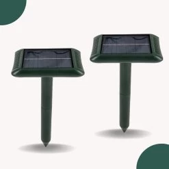Gardies 2 Stuks Ultrasone Mollenverjager - Oplaadbare Batterijen & Zonne-Energie - Waterdichte Mollenbestrijding - 100% Diervriendelijk