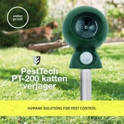 Pest Tech - PT-200 - Kattenverjager - Ultrasone Kattenverjager - Kattenschrik - Zonneenergie - Marterverjager -Zonder Solar Paneel - *Zonder Batterijen Inclusief -Gardena Winkel 1200x1200 2158