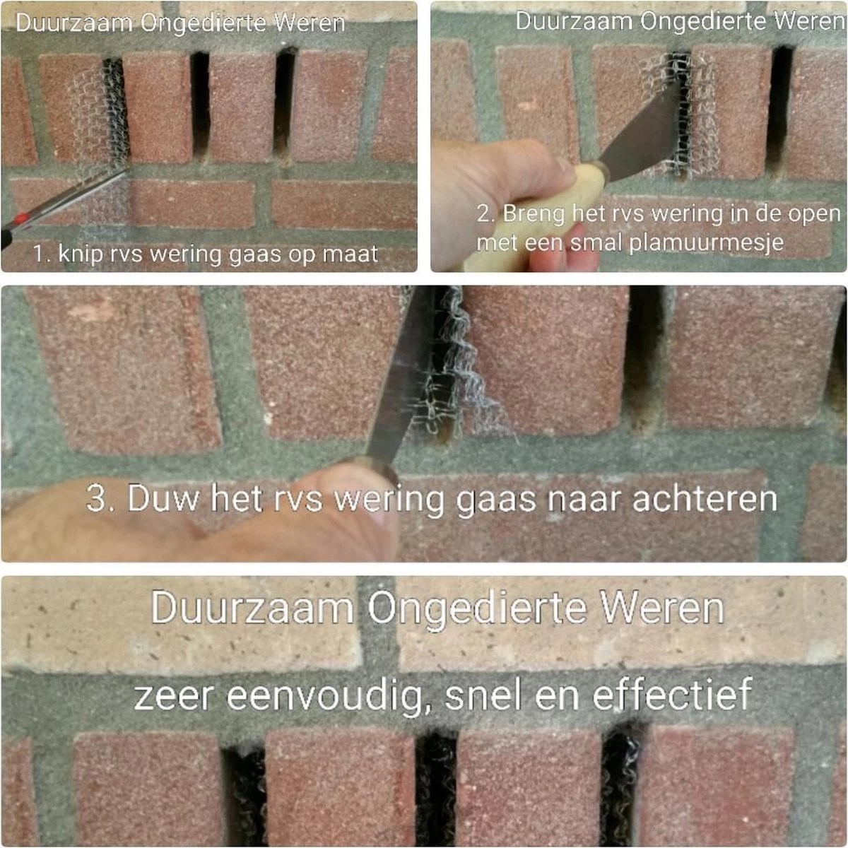 RVS Wering Gaas - Muizengaas - Afdichtingsnet - Netnox - Stootvoegroostergaas - Rattengaas - Insectengaas - Rvs Gaas - Per 1 Meter 5 RVS Wering Gaas - Muizengaas - Afdichtingsnet - Netnox - Stootvoegroostergaas - Rattengaas - Insectengaas - Rvs Gaas - Per 1 Meter - Afbeelding 5