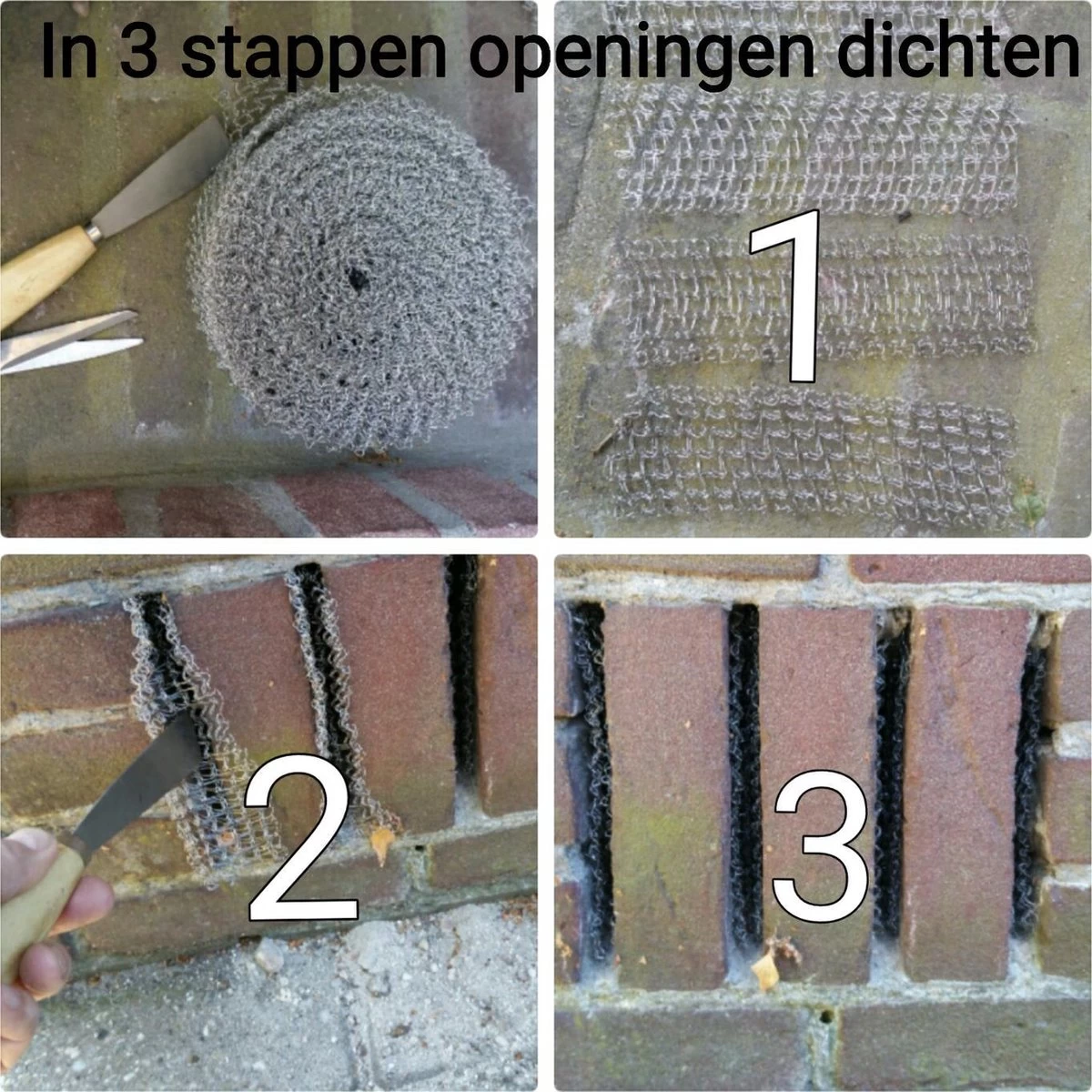 RVS Wering Gaas - Muizengaas - Afdichtingsnet - Netnox - Stootvoegroostergaas - Rattengaas - Insectengaas - Rvs Gaas - Per 1 Meter 11 RVS Wering Gaas - Muizengaas - Afdichtingsnet - Netnox - Stootvoegroostergaas - Rattengaas - Insectengaas - Rvs Gaas - Per 1 Meter - Afbeelding 11