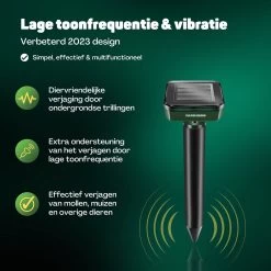 Vulpes Verjager® Mollenverjager - 4 Stuks - Muizenverjager - Mollenbestrijding - Werkt Op Zonne-energie - Waterdicht - Diervriendelijk - Strakke Tuin, Gazon Of Perceel! -Gardena Winkel 1200x1200 2234