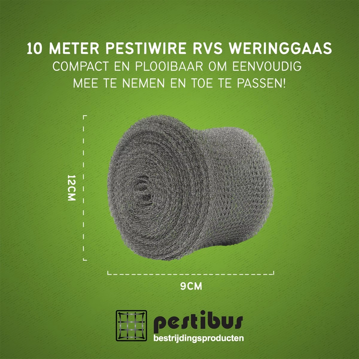 PestiWire - RVS Wering Gaas - Muizengaas - 5 Meter Lang 9 Cm Breed - Tegen Muizen - Tegen Ratten - Tegen Ongedierte 1 PestiWire - RVS Wering Gaas - Muizengaas - 5 Meter Lang 9 Cm Breed - Tegen Muizen - Tegen Ratten - Tegen Ongedierte