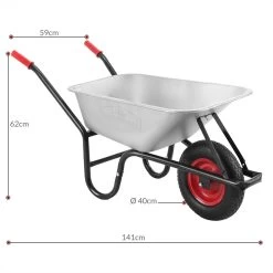Gardebruk Kruiwagen 100L - Luchtband - 250kg Draagkracht Zilver -Gardena Winkel 1200x1200 232