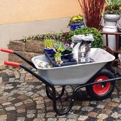 Gardebruk Kruiwagen 100L - Luchtband - 250kg Draagkracht Zilver -Gardena Winkel 1200x1200 234