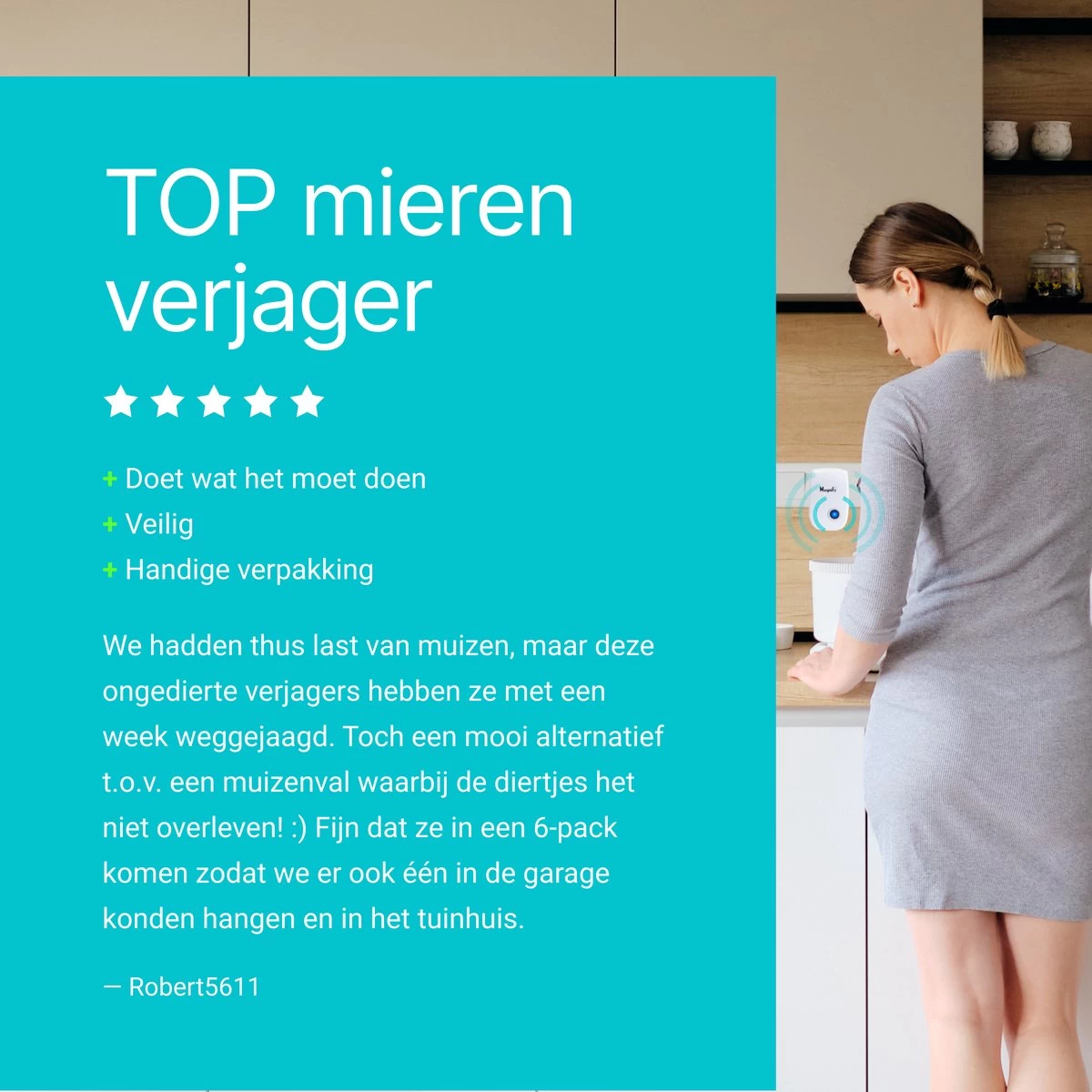 6-Pack Magnify® Ultrasonische Ongedierte Verjager - Muizen Bestrijden - Insecten Bestrijden - Ultrasone Verjager - Pest Repeller - Muizenverjager - 2022 Model 6 6-Pack Magnify® Ultrasonische Ongedierte Verjager - Muizen Bestrijden - Insecten Bestrijden - Ultrasone Verjager - Pest Repeller - Muizenverjager - 2022 Model - Afbeelding 6