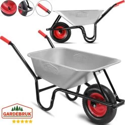Gardebruk Kruiwagen 100L - Luchtband - 250kg Draagkracht Zilver -Gardena Winkel 1200x1200 238