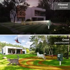 LivingBoost® – Kattenverjager Op Zonneenergie – Kattenschrik – Afweermiddel Voor Tuin – Met Adapter – Ultrasone Golf – Marterverjager – Verdrijft Katten, Ratten, Muizen, Etc. -Gardena Winkel 1200x1200 2392