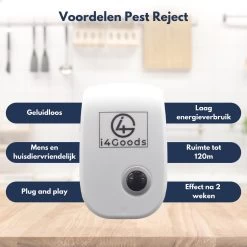 4-Pack I4Goods Ultrasone Ongedierte Verjager - Pest Reject - Muizenverjager - Vliegenverjager - Muggenstekker - Geen Chemicaliën Of Gif - Ook Voor Geaarde Stopcontacten -Gardena Winkel 1200x1200 2410
