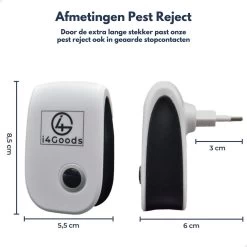 4-Pack I4Goods Ultrasone Ongedierte Verjager - Pest Reject - Muizenverjager - Vliegenverjager - Muggenstekker - Geen Chemicaliën Of Gif - Ook Voor Geaarde Stopcontacten -Gardena Winkel 1200x1200 2411