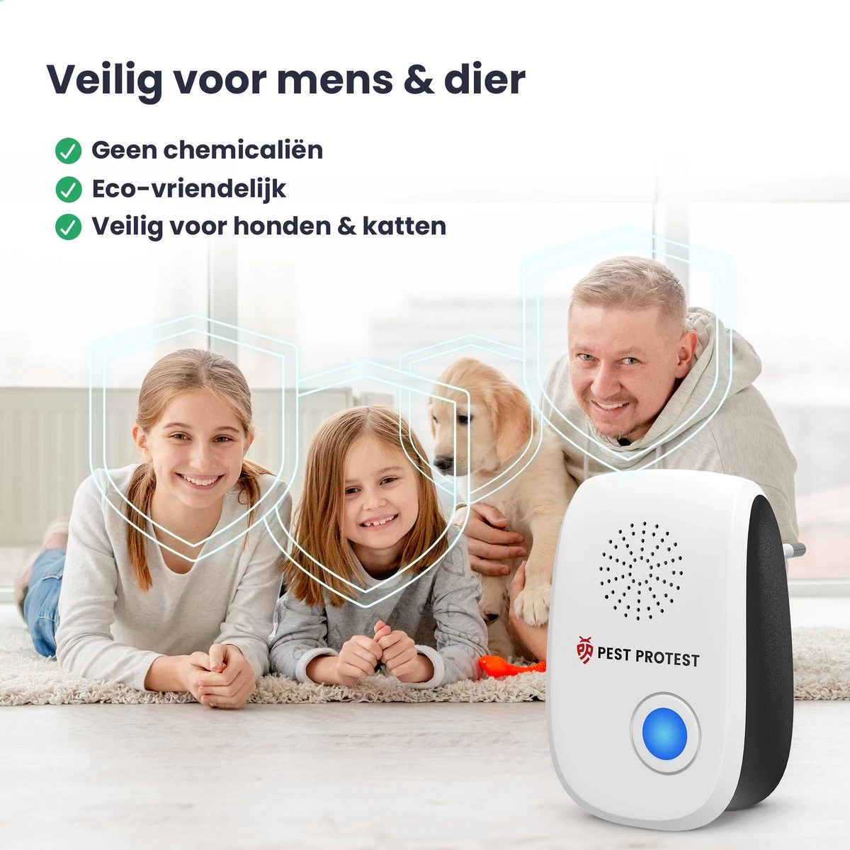 4-Pack Pest Protest® Muizenverjager – Ongedierte Verjager - Repeller Met Ultrasone – Insecten Reject – Diervriendelijk Muizen Bestrijding 2 4-Pack Pest Protest® Muizenverjager – Ongedierte Verjager - Repeller Met Ultrasone – Insecten Reject – Diervriendelijk Muizen Bestrijding - Afbeelding 2