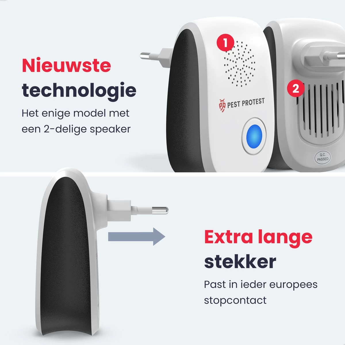 4-Pack Pest Protest® Muizenverjager – Ongedierte Verjager - Repeller Met Ultrasone – Insecten Reject – Diervriendelijk Muizen Bestrijding 5 4-Pack Pest Protest® Muizenverjager – Ongedierte Verjager - Repeller Met Ultrasone – Insecten Reject – Diervriendelijk Muizen Bestrijding - Afbeelding 5