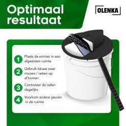 Olenka - Diervriendelijke Muizenval - Rattenval - Muizenverjager - Inclusief Emmer - Voor Binnen En Buiten - Verbeterd Model 2023 - Inclusief E-Book - Zwart -Gardena Winkel 1200x1200 2491