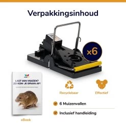 Wonact Muizenval - Muizenklem - 6 Stuks - Mouse Trap - Extra Sterk - 100% Pakkans – Voor Binnen En Buiten - Inclusief E-boek -Gardena Winkel 1200x1200 2496