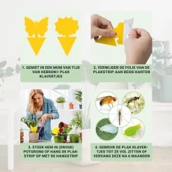 Rouwvliegjes Bestrijden 15 Stuks - Vliegenvanger - Insectenvanger - Lijmval - Vangplaten - Plak Klavertjes Tegen Rouwvliegen En Trips - Vangkaarten - Hebron® -Gardena Winkel 1200x1200 2536