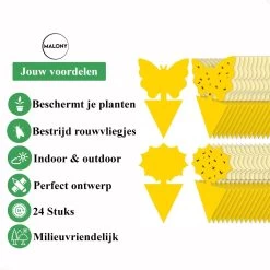 Vliegenvanger Set 24 Stuks - Fruitvliegjes Vanger - Rouwvliegjes Bestrijden - Insectenvanger - Plakstrips Dubbelzijdig -Gardena Winkel 1200x1200 2605
