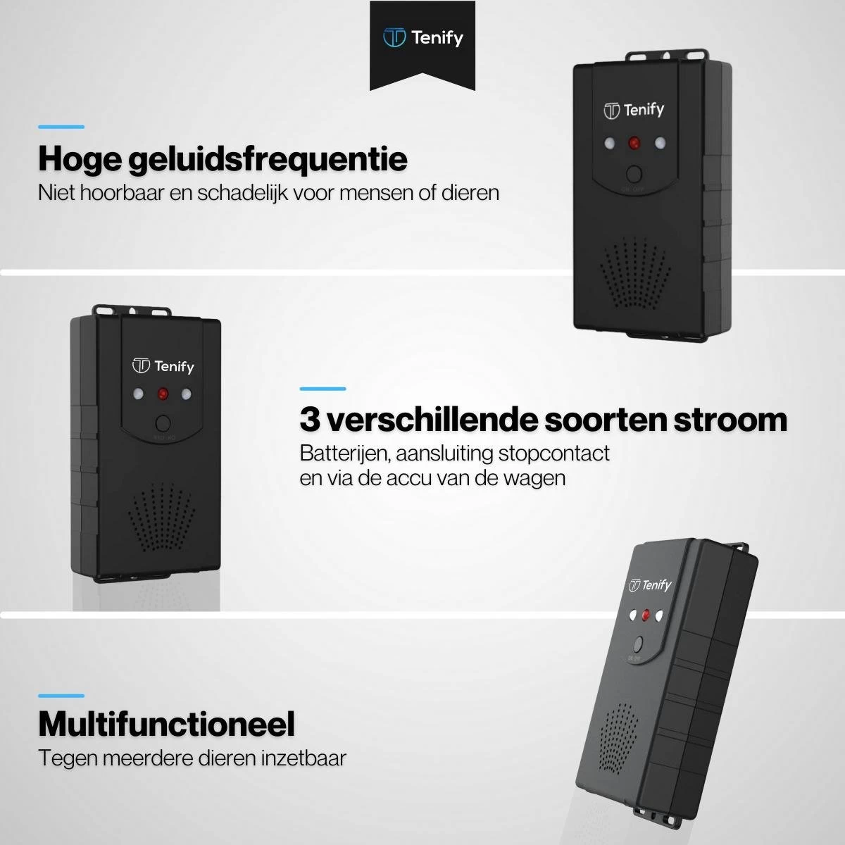Tenify Marterverjager - 30M - 12V - Binnen & Buiten - Batterij, USB, Auto Accu - Ultrasone - Ongedierte - Muizen - Steenmarter - Ratten Verjager 2 Tenify Marterverjager - 30M - 12V - Binnen & Buiten - Batterij, USB, Auto Accu - Ultrasone - Ongedierte - Muizen - Steenmarter - Ratten Verjager - Afbeelding 2