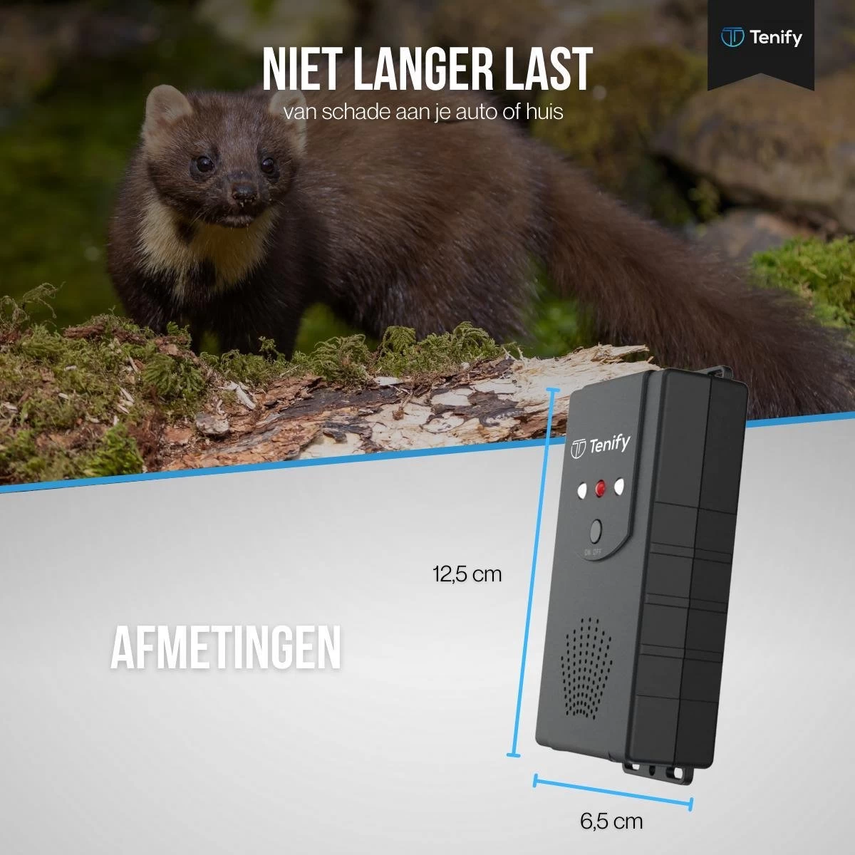 Tenify Marterverjager - 30M - 12V - Binnen & Buiten - Batterij, USB, Auto Accu - Ultrasone - Ongedierte - Muizen - Steenmarter - Ratten Verjager 9 Tenify Marterverjager - 30M - 12V - Binnen & Buiten - Batterij, USB, Auto Accu - Ultrasone - Ongedierte - Muizen - Steenmarter - Ratten Verjager - Afbeelding 9