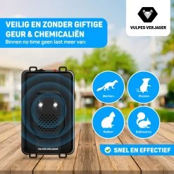 Vulpes Verjager® Marterverjager - Ongedierteverjager - Multifunctionele Set Binnen & Buiten - Batterijen, 12V & Auto Accu - Marters, Muizen & Ratten - Steenmarter Verjager PRO - 2 Stuks - Incl. E-book -Gardena Winkel 1200x1200 2714