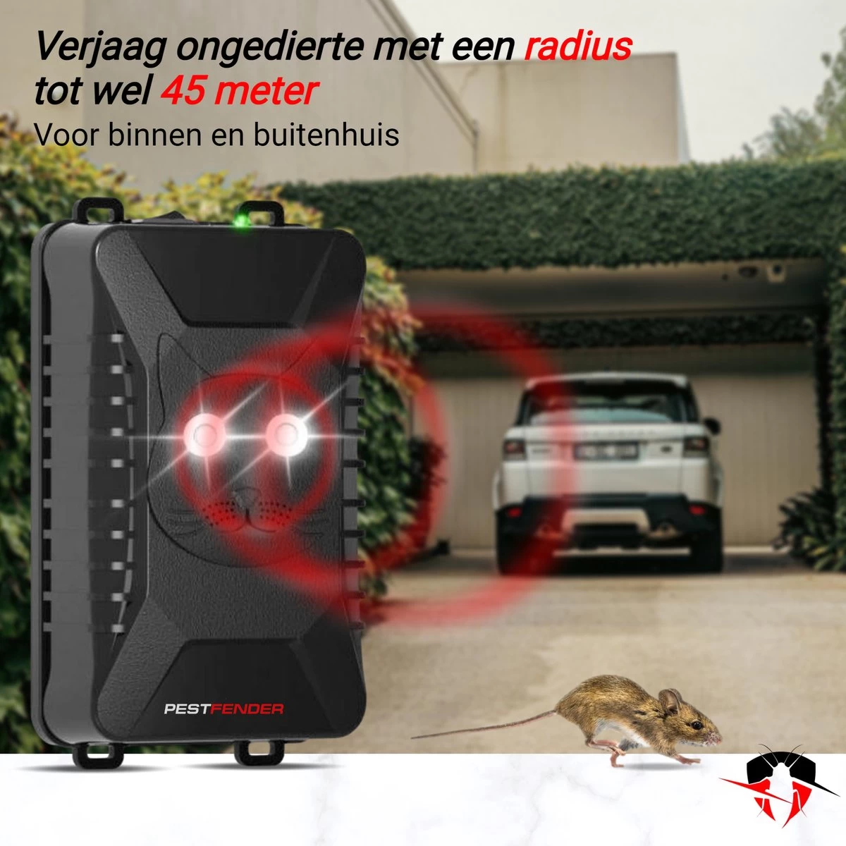 PestFender Marterverjager - Ongedierteverjager - Muizenverjager & Rattenverjager - Ultrasone & Flitsen - Werkt Op Autoaccu, Batterijen Of Netstroom - Voor Binnen, Buiten En Auto - Marter Verjager - Steenmarter 6 PestFender Marterverjager - Ongedierteverjager - Muizenverjager & Rattenverjager - Ultrasone & Flitsen - Werkt Op Autoaccu, Batterijen Of Netstroom - Voor Binnen, Buiten En Auto - Marter Verjager - Steenmarter - Afbeelding 6