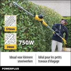 Powerplus POWXG2043 Elektrische Heggenschaar - 750W - Snoeien En Knippen - Zwaardlengte 570mm - Mesafstand 24mm - Telescopisch - Draaibaar Handvat - Haagschaar Voor Tuinonderhoud -Gardena Winkel 1200x1200 357