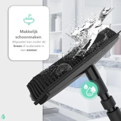 CLEANLY® Rubberen Bezem Met Vloerwisser - Kappersbezem - Zachte Bezem Binnen & Buiten - Vloertrekker Met Steel - 68-150 Cm -Gardena Winkel 1200x1200 4