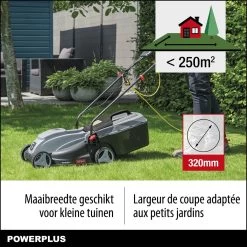 Powerplus POWEG63703 Elektrische Grasmaaier - Grasmachine Voor Kleine Tuin - 1000 W - 32cm Maaibreedte - 30L Opvangbak - Verstelbare Maaihoogte -Gardena Winkel 1200x1200 447