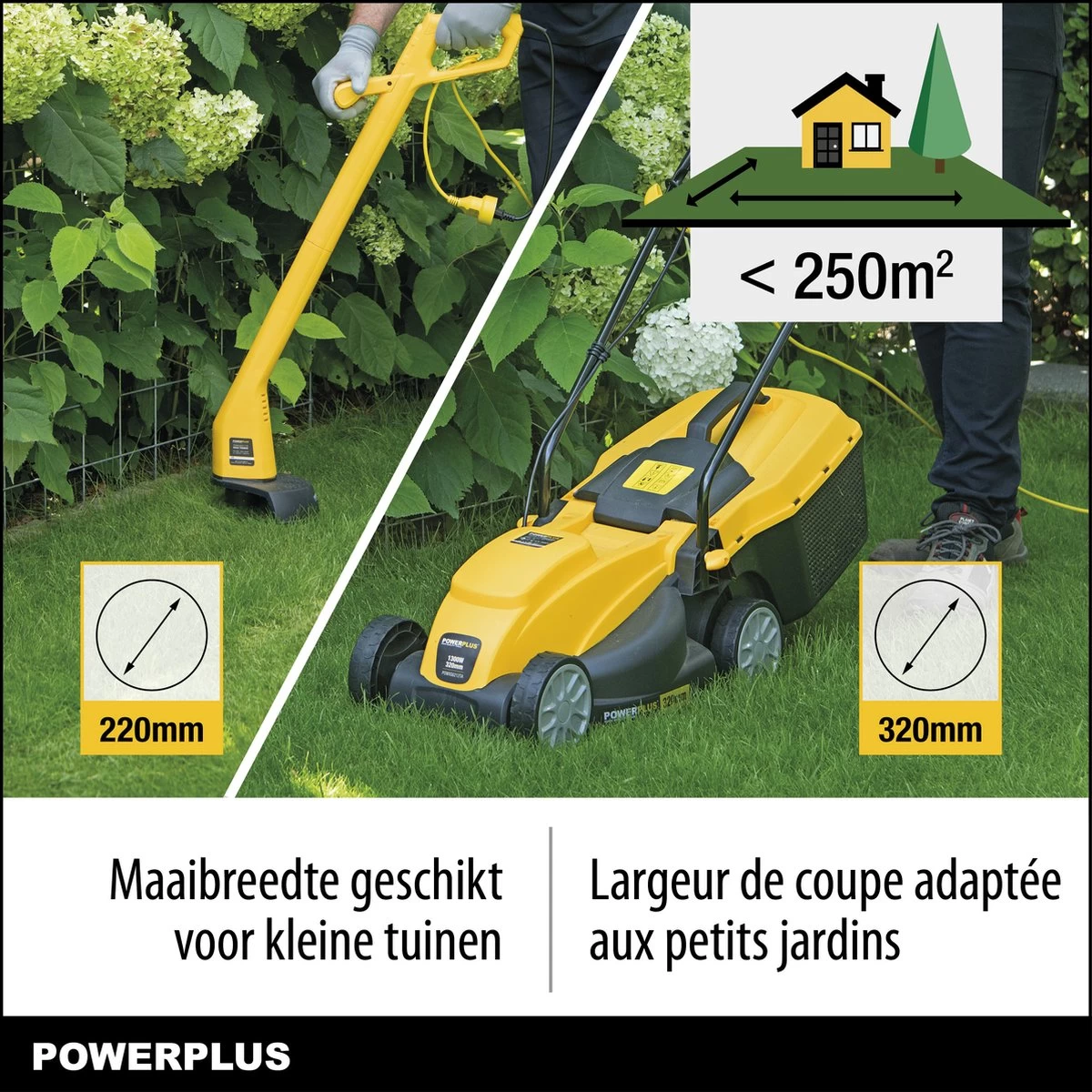Powerplus POWXG6212T Elektrische Grasmaaier - Grasmachine Voor Kleine En Middelgrote Tuin - 1300W - Maaibreedte 320mm - Verstelbare Maaihoogte - 30L Opvangbak - Incl. Grastrimmer 250W 2 Powerplus POWXG6212T Elektrische Grasmaaier - Grasmachine Voor Kleine En Middelgrote Tuin - 1300W - Maaibreedte 320mm - Verstelbare Maaihoogte - 30L Opvangbak - Incl. Grastrimmer 250W - Afbeelding 2