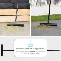 CLEANLY® Rubberen Bezem Met Vloerwisser - Kappersbezem - Zachte Bezem Binnen & Buiten - Vloertrekker Met Steel - 68-150 Cm -Gardena Winkel 1200x1200 5
