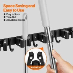 BOTC Bezemhouder - 5 Houders 6 Haken - Gereedschapshouder - Zeflklevend - Bezem Ophangsysteem - Ophanghaken - Tuingereedschap -Gardena Winkel 1200x1200 590