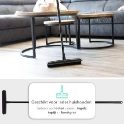 CLEANLY® Rubberen Bezem Met Vloerwisser - Kappersbezem - Zachte Bezem Binnen & Buiten - Vloertrekker Met Steel - 68-150 Cm -Gardena Winkel 1200x1200 6