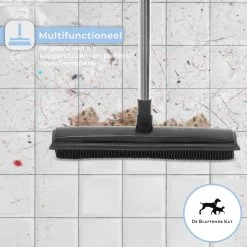 2 In 1 Rubberen Bezem – Bezem Binnen & Buiten – Vloerwisser Met Steel - Met Huisdierhaar Verwijderaar - Vloertrekker – Veger - Extra Lang 160cm -Gardena Winkel 1200x1200 611