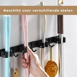 Bezem Ophangsysteem – Bezemhouder – Tuingereedschap – RVS – 5 Houders – 6 Haken - BAULK® -Gardena Winkel 1200x1200 637