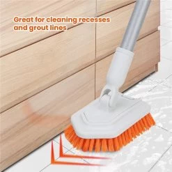 Merkloos Vloerschrobber - Bad Tegel Borstel Scrubber - Met 107cm Verstelbaar Lange - Voor Reiniging Badkamer Keuken Keramische Tegel - Oranje -Moederdag Cadeautje -Gardena Winkel 1200x1200 648