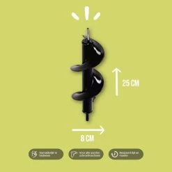 Merkloos Grondboor Voor Planten - 25 CM - Palenboor - Moestuin - Bollenplanter - Zwart -Gardena Winkel 1200x1200 65