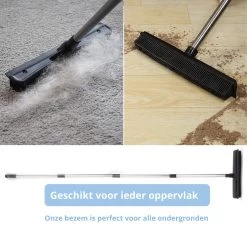 De Blaffende Kat 2 In 1 Rubberen Bezem – Bezem Binnen & Buiten – Vloerwisser Met Steel - Vloertrekker – Veger - Extra Lang 160cm -Gardena Winkel 1200x1200 667