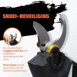 Reichlër® Elektrische Snoeischaar - 40 Mm Snijdiameter - 2x Accu - Anti-cut Functie - Heggenschaar - Takkenschaar - Zwart -Gardena Winkel 1200x1200 73